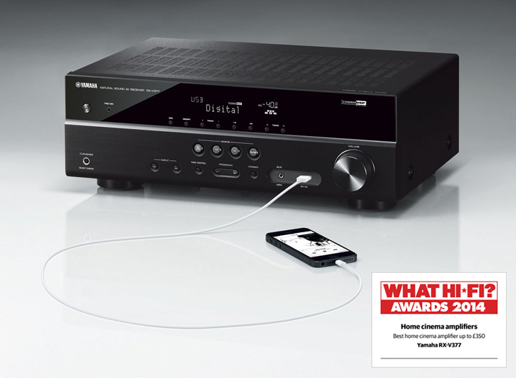 海博测评5.1声道家庭影院收音扩音机RX-V377 荣获2014年度What Hi-Fi?五星评价大奖